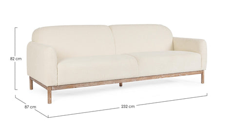 SOFA 3PL DETROIT NATURFARBE BOUCLE'