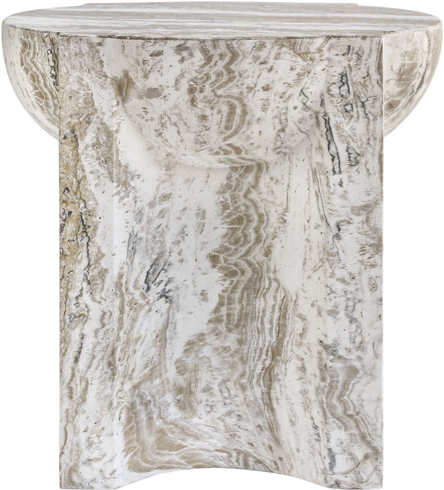 Versmissen Fonte Table/Stool Faux Marble Ocean BadlyBitten