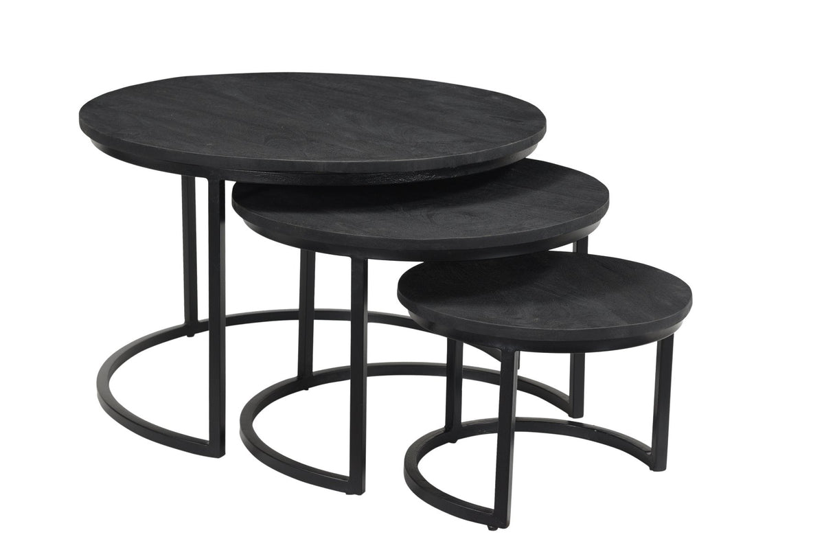 i-catchers Couchtisch Set Of 3 Tables Black 77 cm x 77 cm x 47 cm BadlyBitten