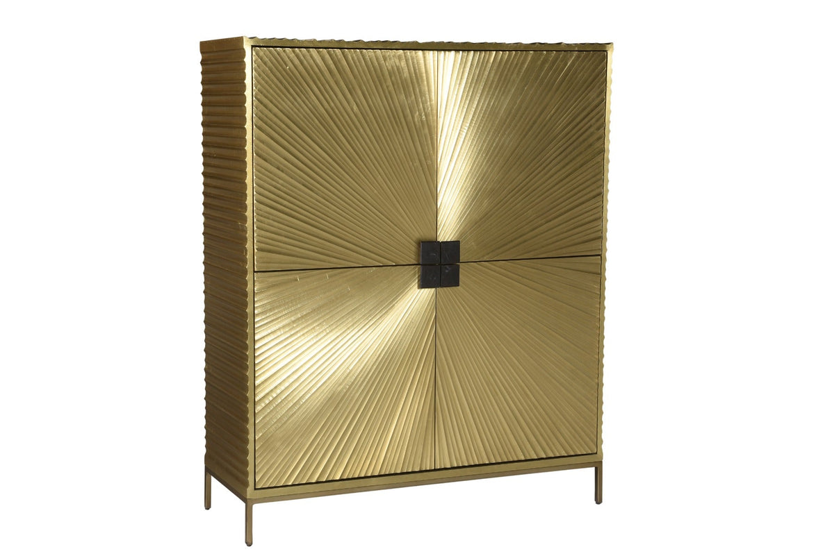 i-catchers Regal Eite Sunray 4 Door Cabinet Gold 140 cm x 40 cm x 160 cm BadlyBitten