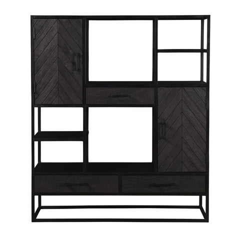 i-catchers Regal Herring Wide Open Cabinet Black 120 cm x 40 cm x 140 cm BadlyBitten