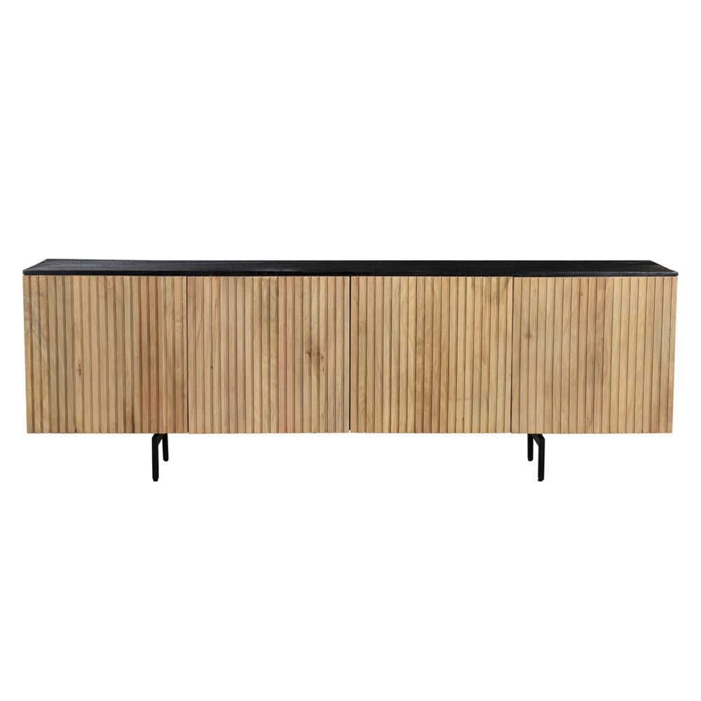 i-catchers Sideboard Piano 4 Door Mango Wood Sideboard Natural 240 cm x 40 cm x 78 cm BadlyBitten