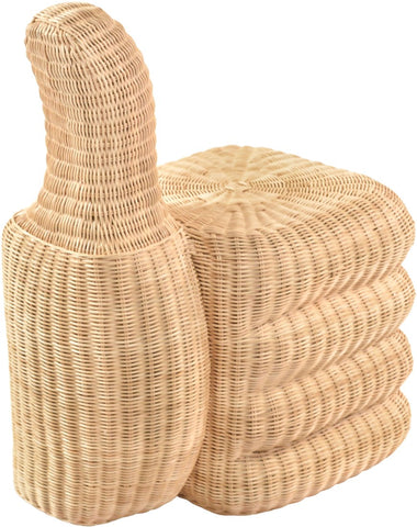 Thumbs Up Stool Rattan