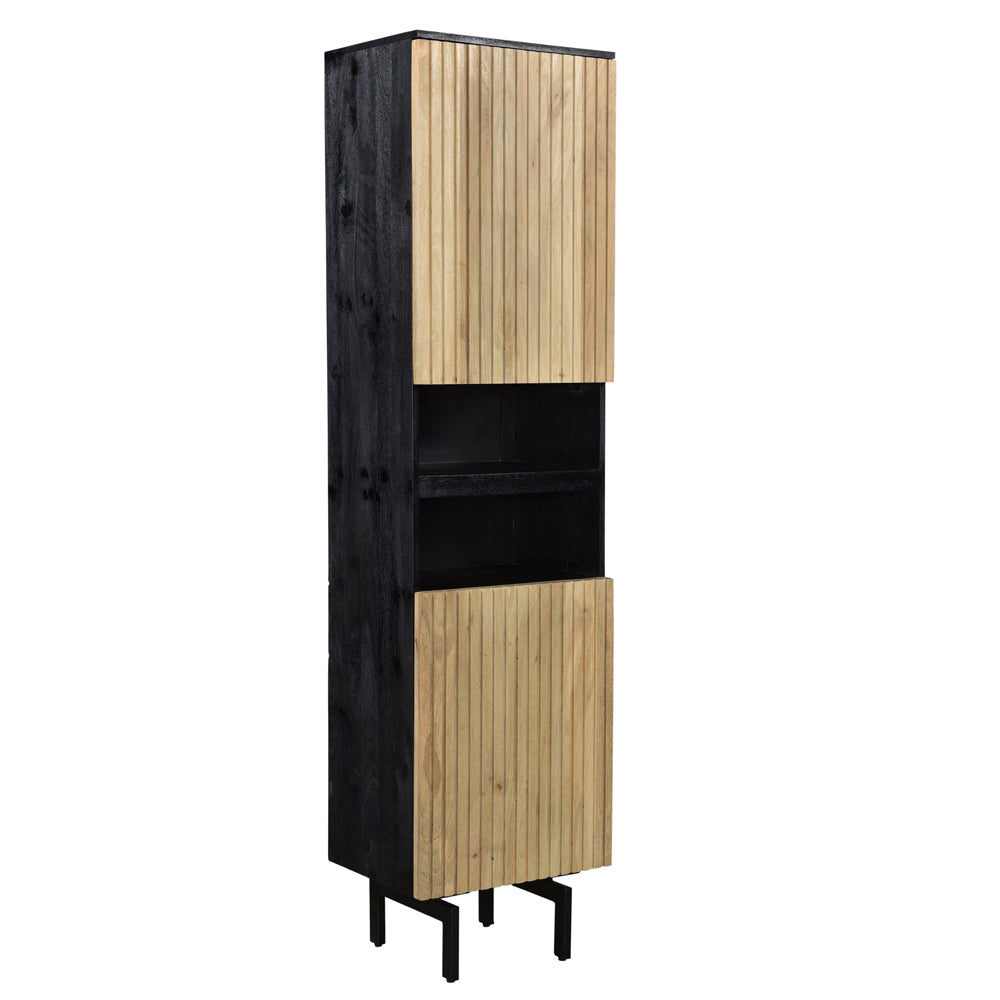 i-catchers Ablageregal Piano 2 Door Mango Wood Cabinet Natural 50 cm x 40 cm x 200 cm BadlyBitten